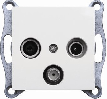 Hager Gniazdo antenowe LUMINA2 RTV-SAT przelotowe białe - WL3120