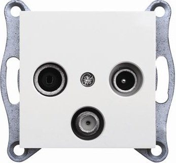 Hager Gniazdo antenowe LUMINA2 RTV-SAT przelotowe białe - WL3120