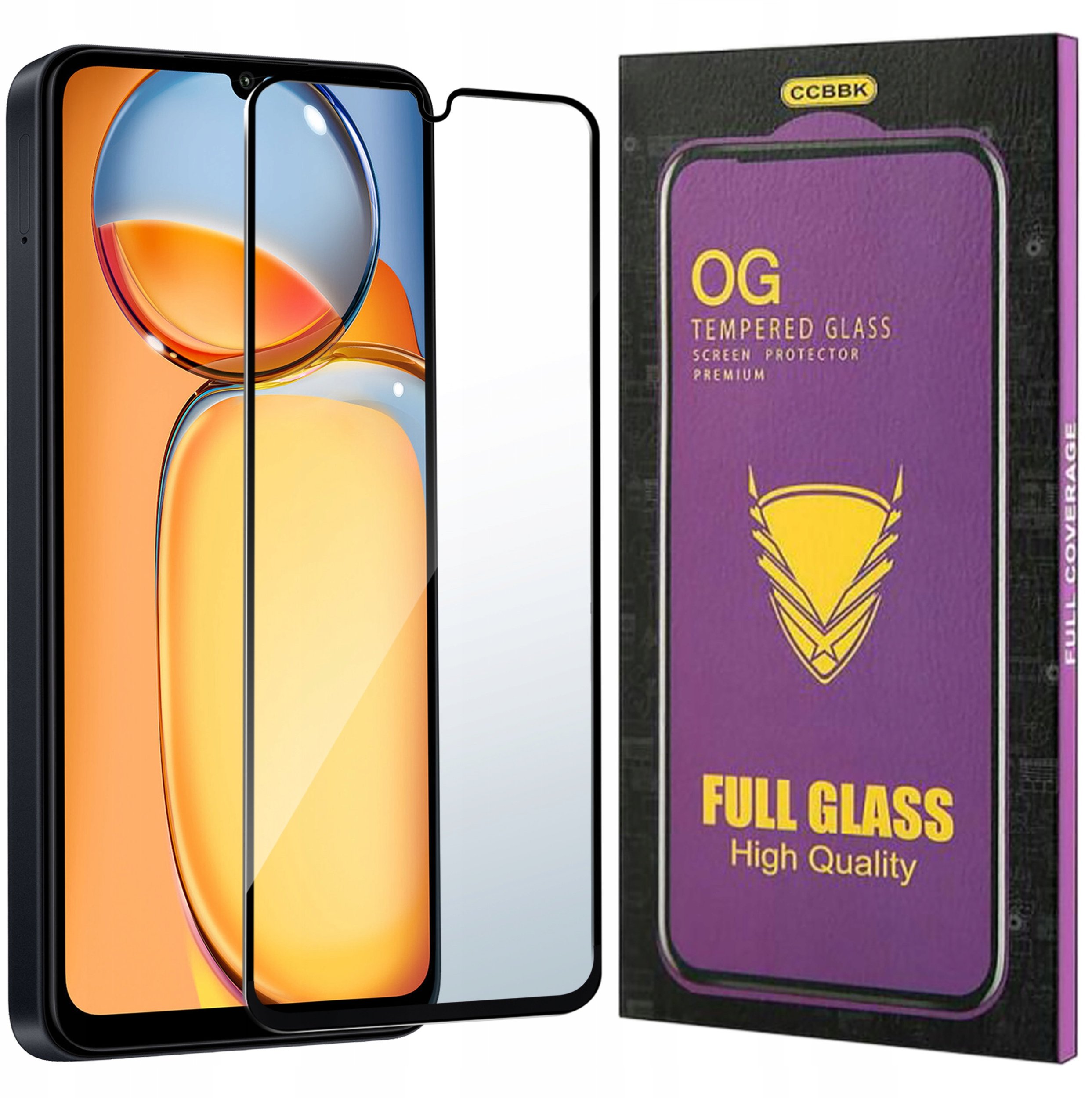 Szkło HARTOWANE 5D do Xiaomi Redmi 13C OG PREMIUM CAŁY EKRAN PEŁNE