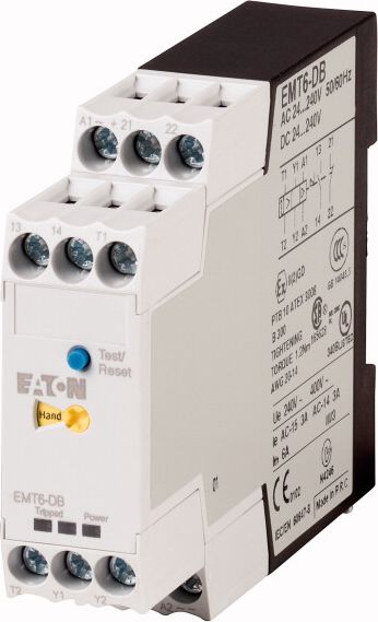Eaton Zabezpieczenie termistorowe 6xPT 24–240V AC/DC z/bez blokada, restartem zdalnym i lokalnym, TEST EMT6-DBK (066168)