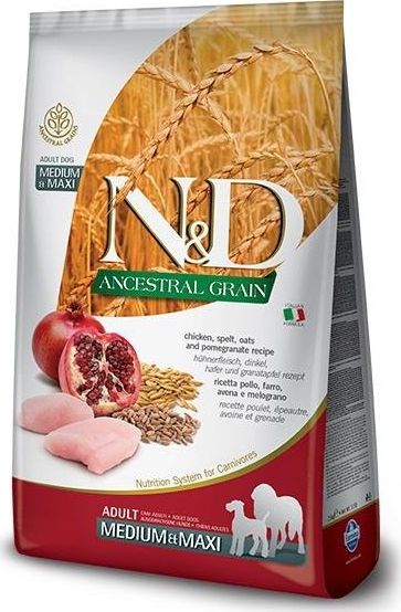 Farmina FARMINA N&D Ancestral Grain Dog Chicken, spelt, oats and pomegranate ADULT Medium & Maxi 12kg