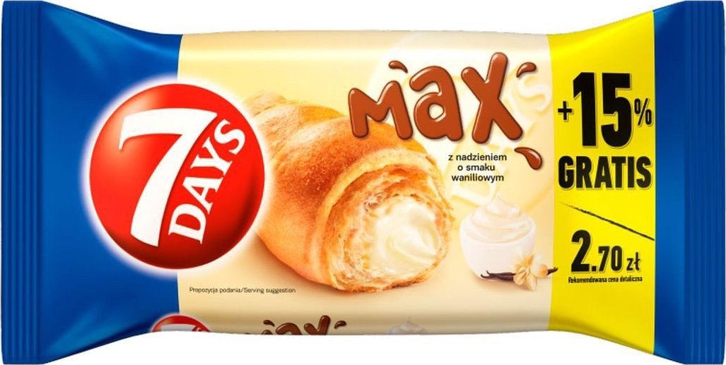 7 DAYS 7 Days Max Croissant z nadzieniem o smaku waniliowym 110 g