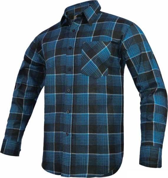 ArtMaster Modar Koszula Robocza Flanelowa Kratę Niebieska 44