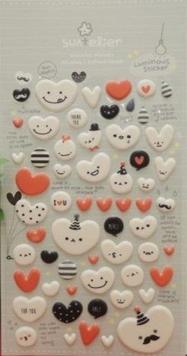 Fiorello Naklejki ozdobne wypukłe Serca