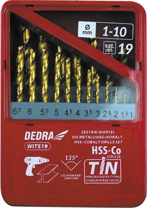 Wiertło Dedra Zestaw wierteł Dedra WITS19 19 szt. do metalu