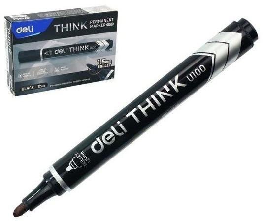 Marker permanentny okrągły 1,5mm czarny (12szt)