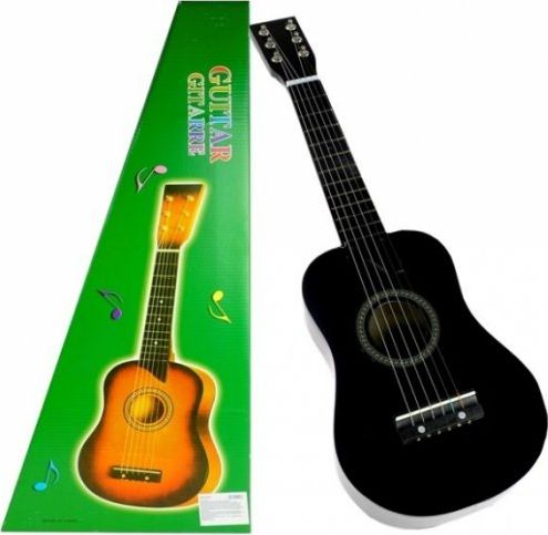 Lean Sport Gitara Drewniana Klasyczna z Kostką Czarna 60 cm