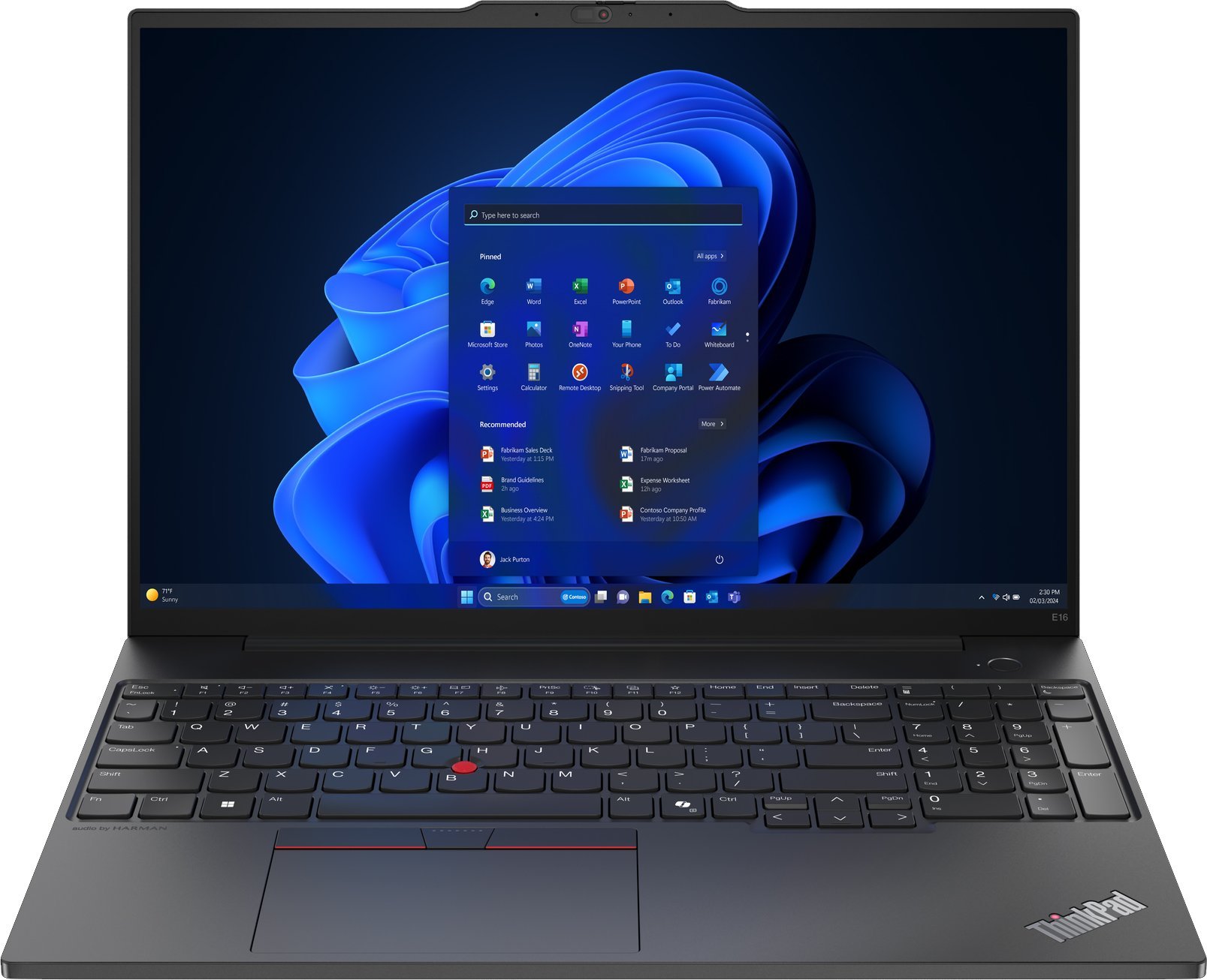Laptop Lenovo ThinkPad E16 Gen 2 / 21M5000JUS / AMD Ryzen 7 / 32GB / SSD 1TB / AMD Radeon / WUXGA / Win 11 Pro / Czarny