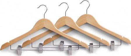 Zeller Zestaw 3 wieszaków na ubrania z klipsami, 3x44.5x26cm