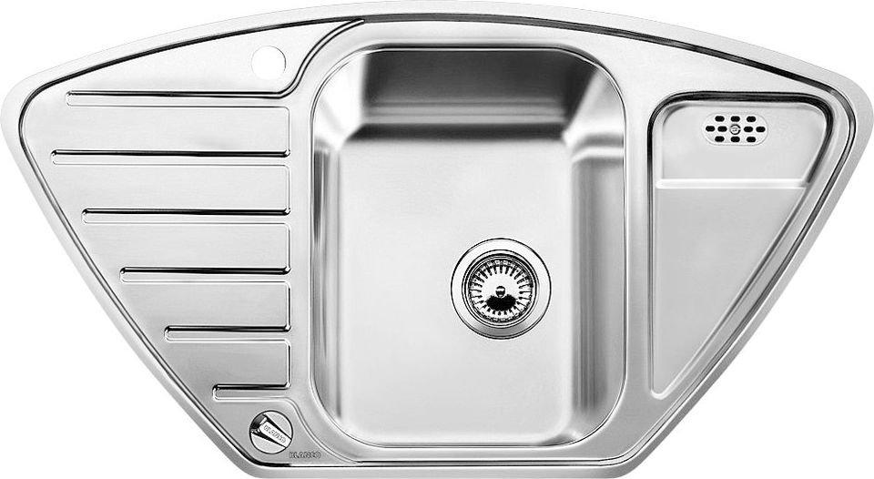 Zlewozmywak Blanco Lantos 9 E-IF stal szczotkowana z korkiem automatycznym (516277)