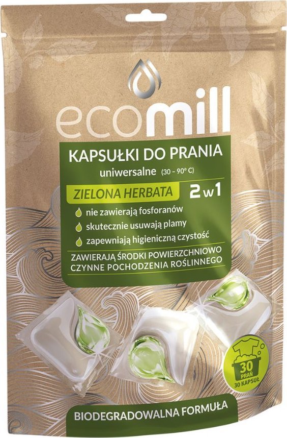Mill Kapsułki do prania ECOZielona* Herbata Uniwersalne 2w1 30 szt