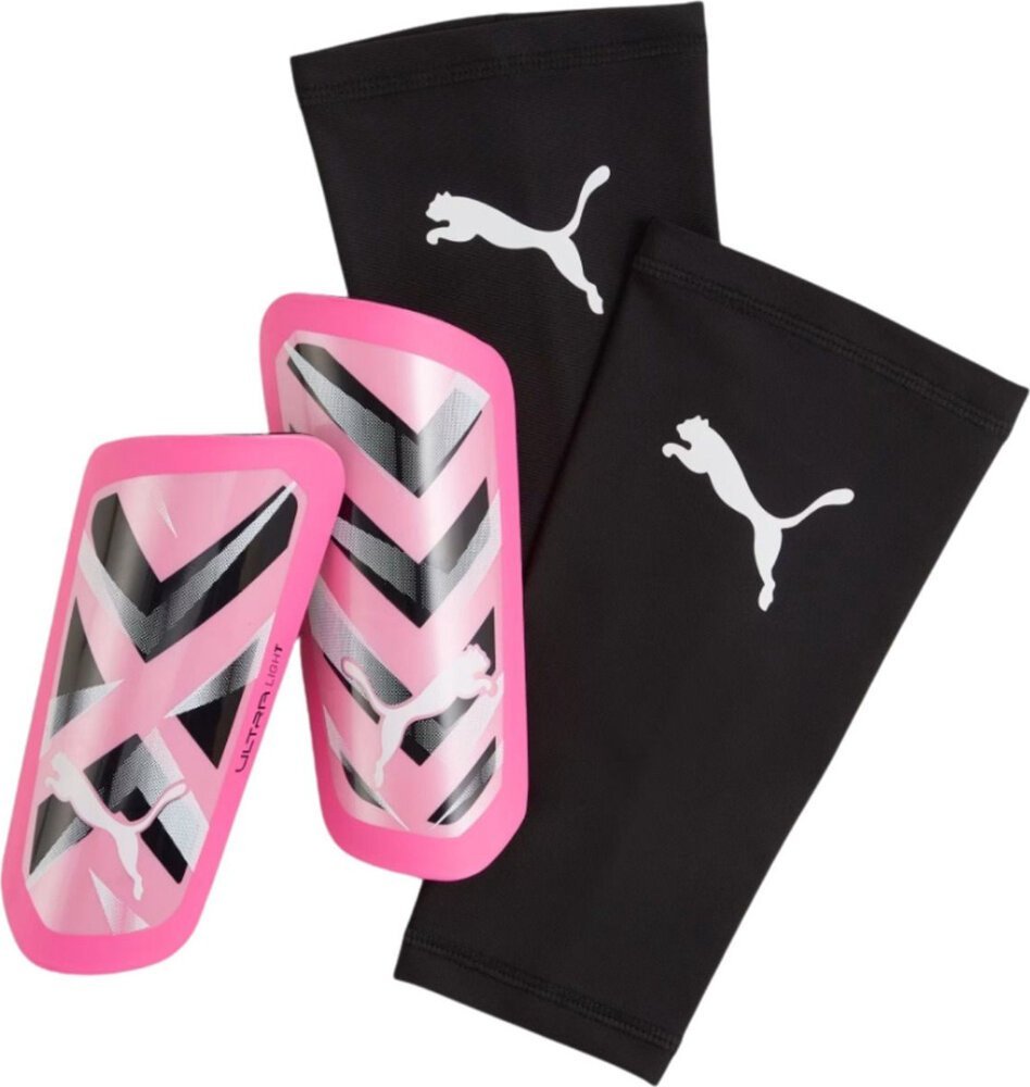 Puma Ochraniacze nagolenniki piłkarskie Puma Ultra Light Sleeve różowo-czarne 30873 08 XL