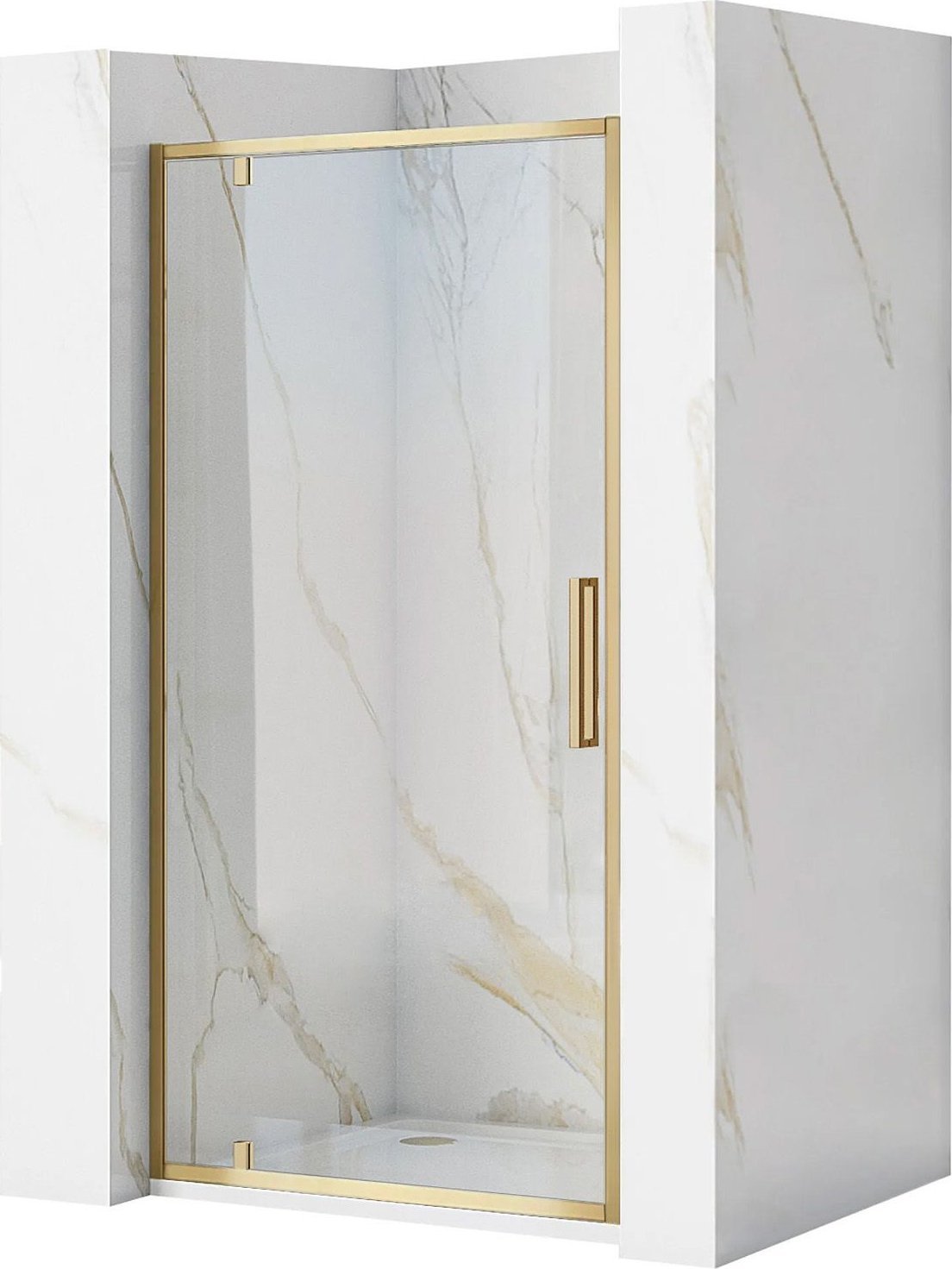 Rea Drzwi Prysznicowe Uchylne REA Rapid Swing 100 ZŁOTE SZCZOTKOWANE