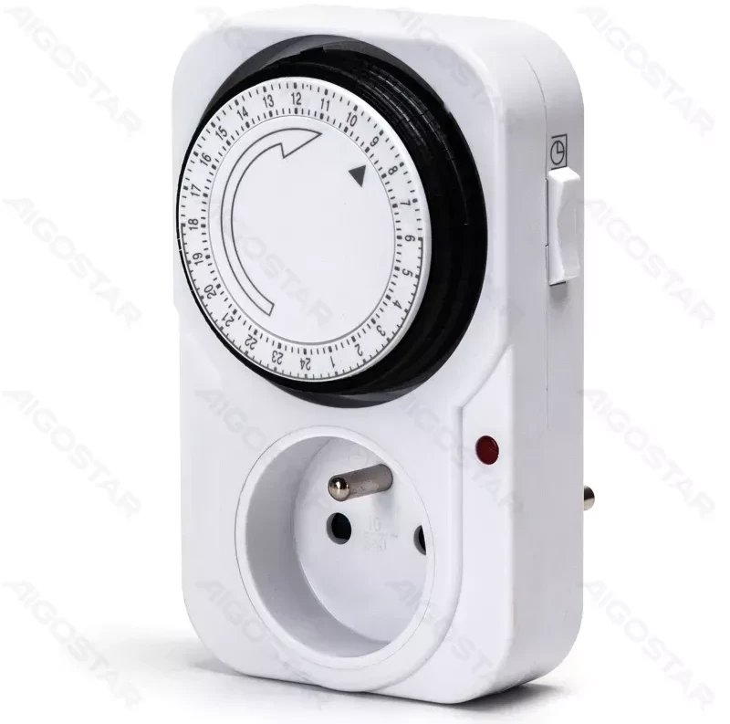 Programator czasowy zegar sterujący 24-h z gniazdem typu francuskiego