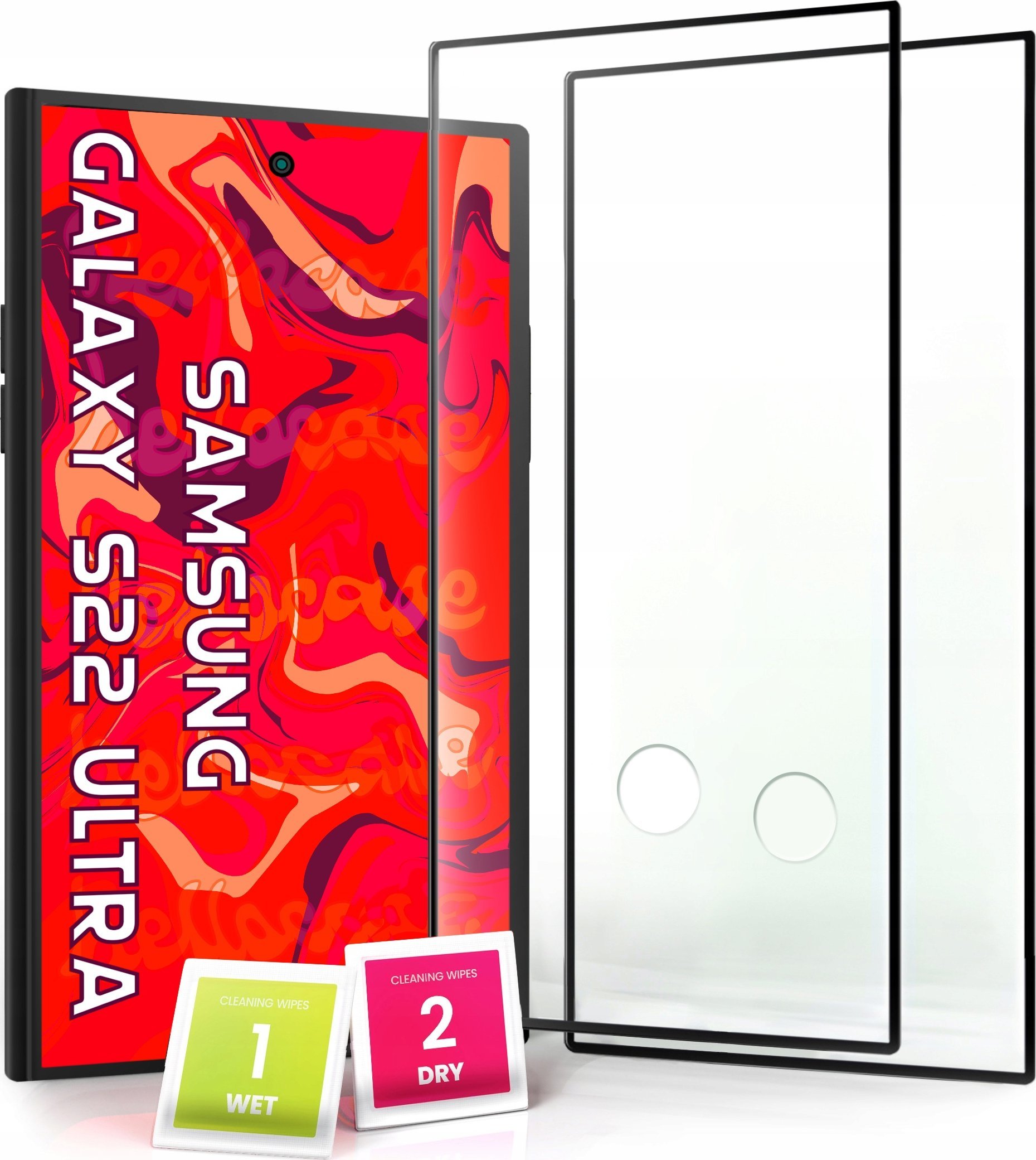 Hello Case 2-pak Szkło Hartowane do Samsung S22 ULTRA Pełne Na cały ekran