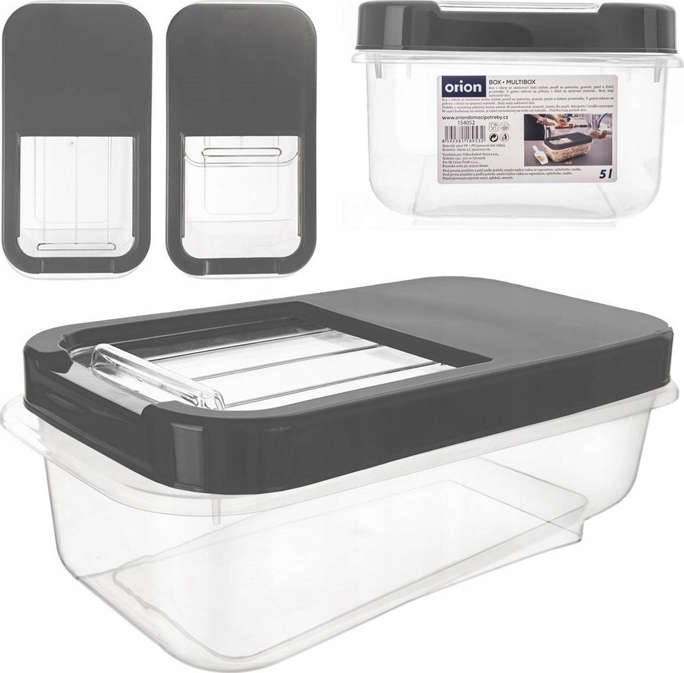 Orion Pojemnik do przechowywania na kapsułki, proszek i karmę szary 5 l