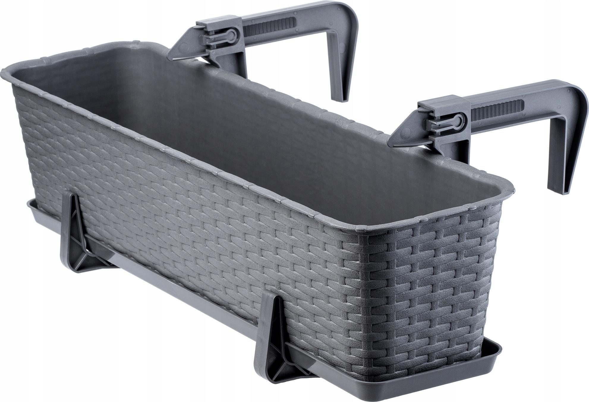 Kadax SKRZYNKA BALKONOWA DONICZKA UCHWYTY PODSTAWKA 60cm