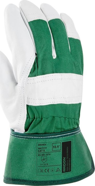 Ardon BREMEN A9082 - robocze rękawice wzmacniane skórą bydlęcą licowaną 10,5