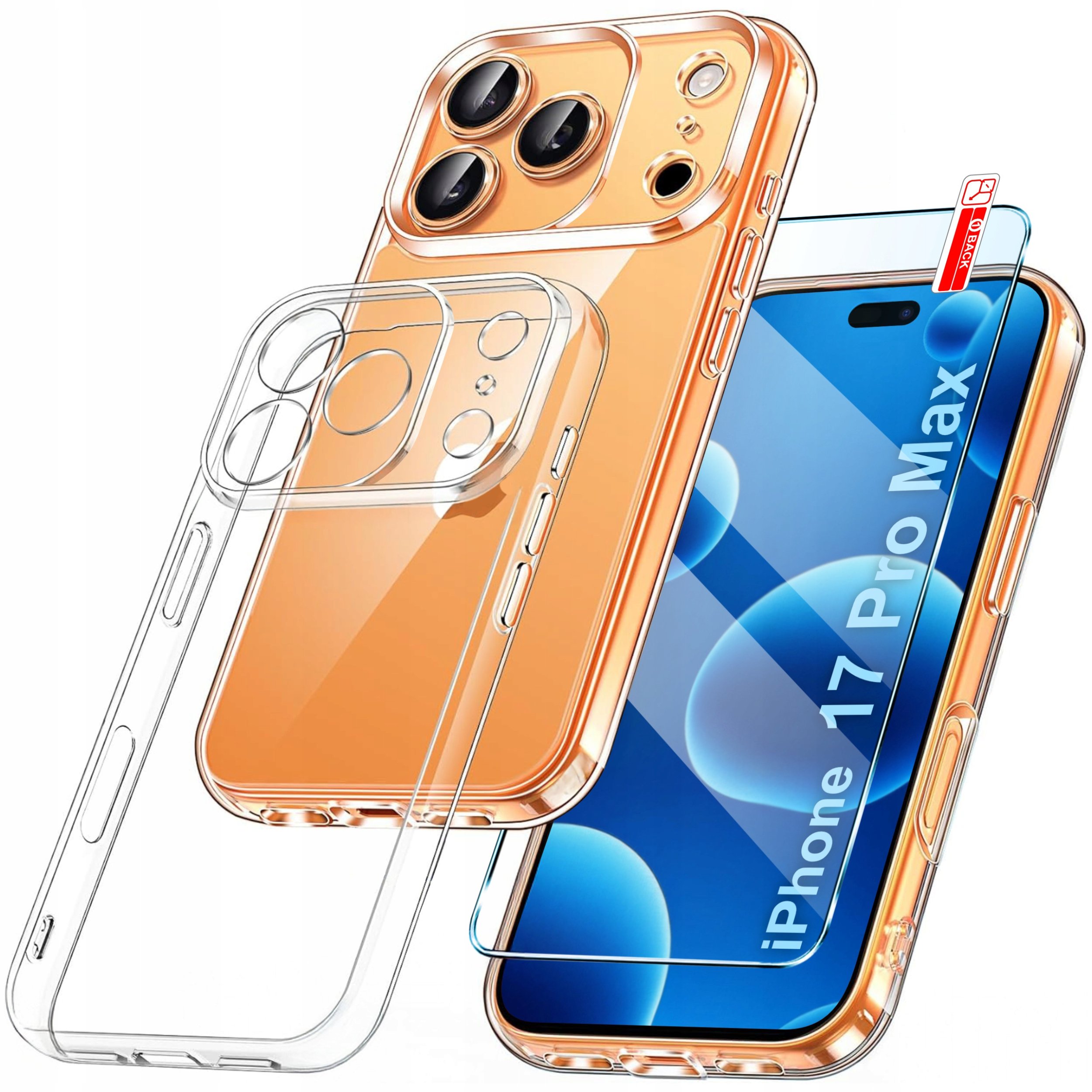 Etui do iPhone 17 Pro Max WZMACNIANE CLEAR CASE 2MM + Szkło 9H