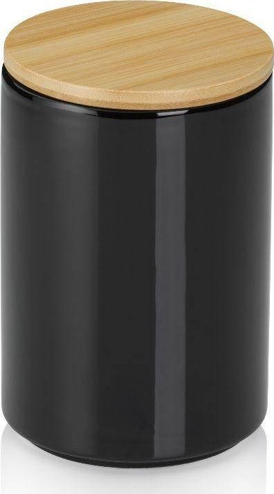 Kela Pojemnik kuchenny ceramika/bambus 0,7 l śred. 10 x 15 cm czarny