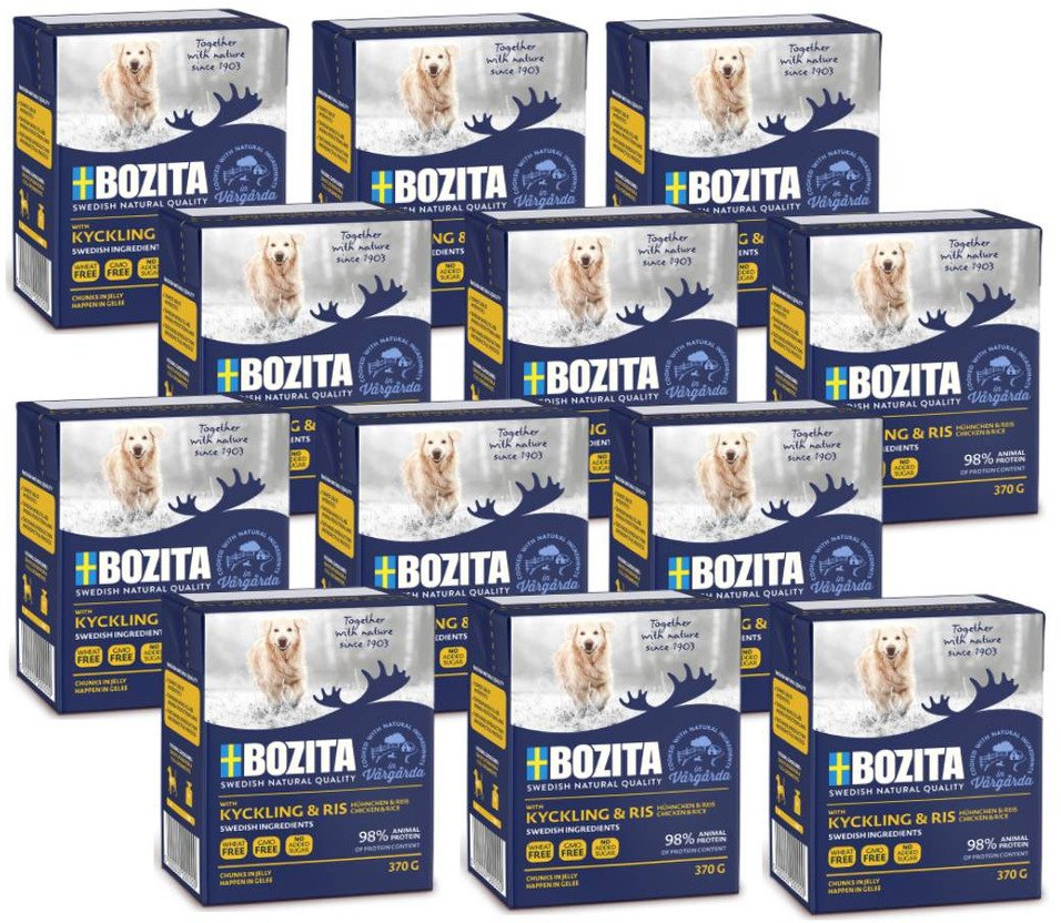 BOZITA Dog: Kurczak i ryż w galarecie 12x370g