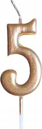 MK TRADE Świeczka urodzinowa "5" złota SH-719-5