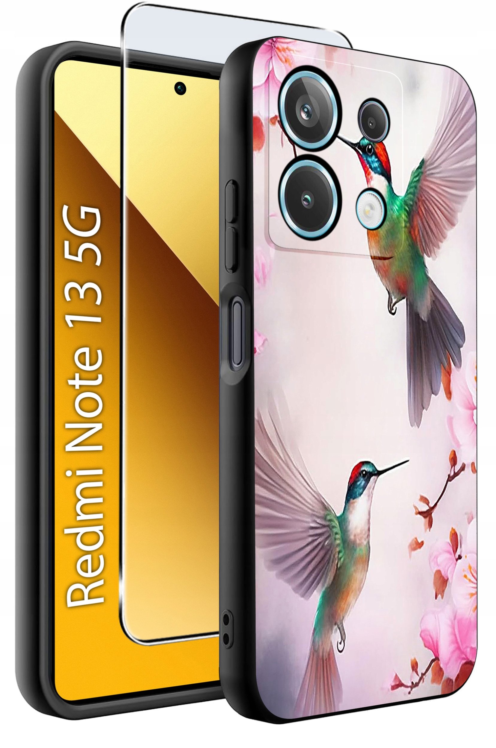 ETUI do Xiaomi Redmi Note 13 5G WZORY |SILIKONOWE MATT CASE +SZKŁO 9H