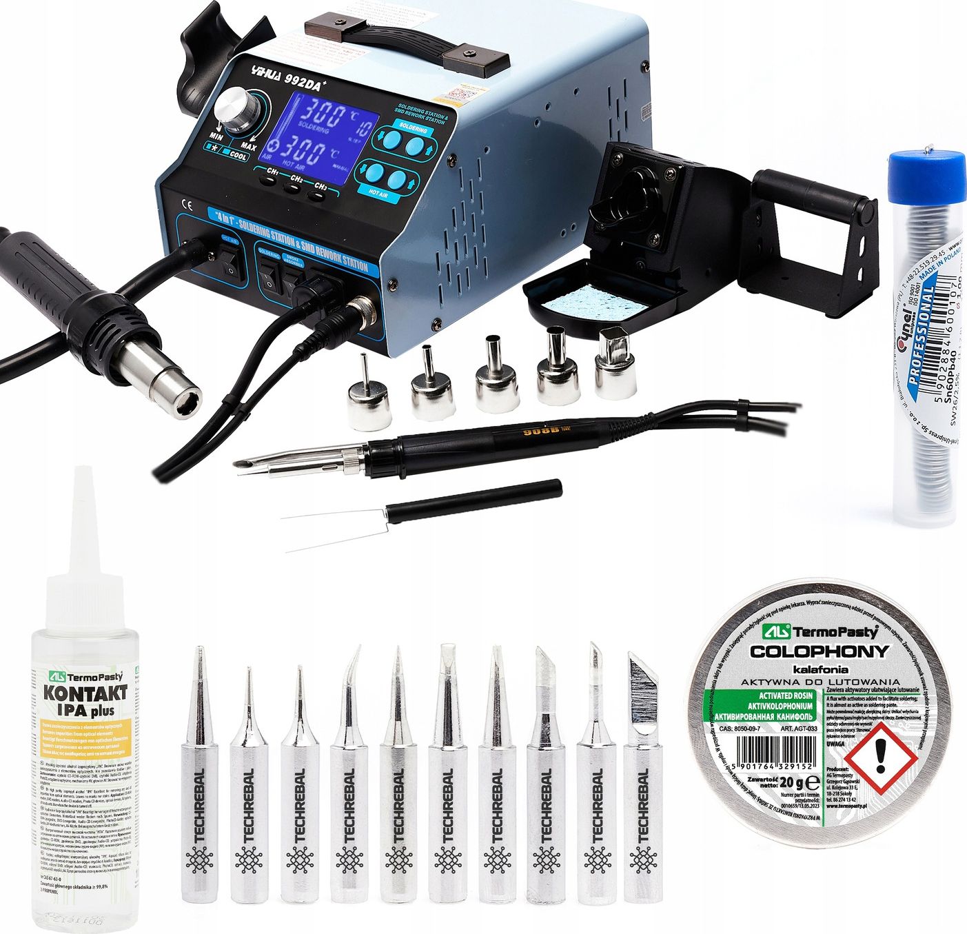 Techrebal Stacja lutownicza Yihua 992DA++ Groty KIT10
