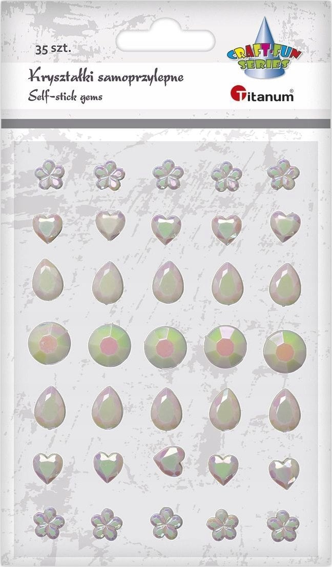 Titanum Kryształki samoprzylepne perłowe mix 35szt