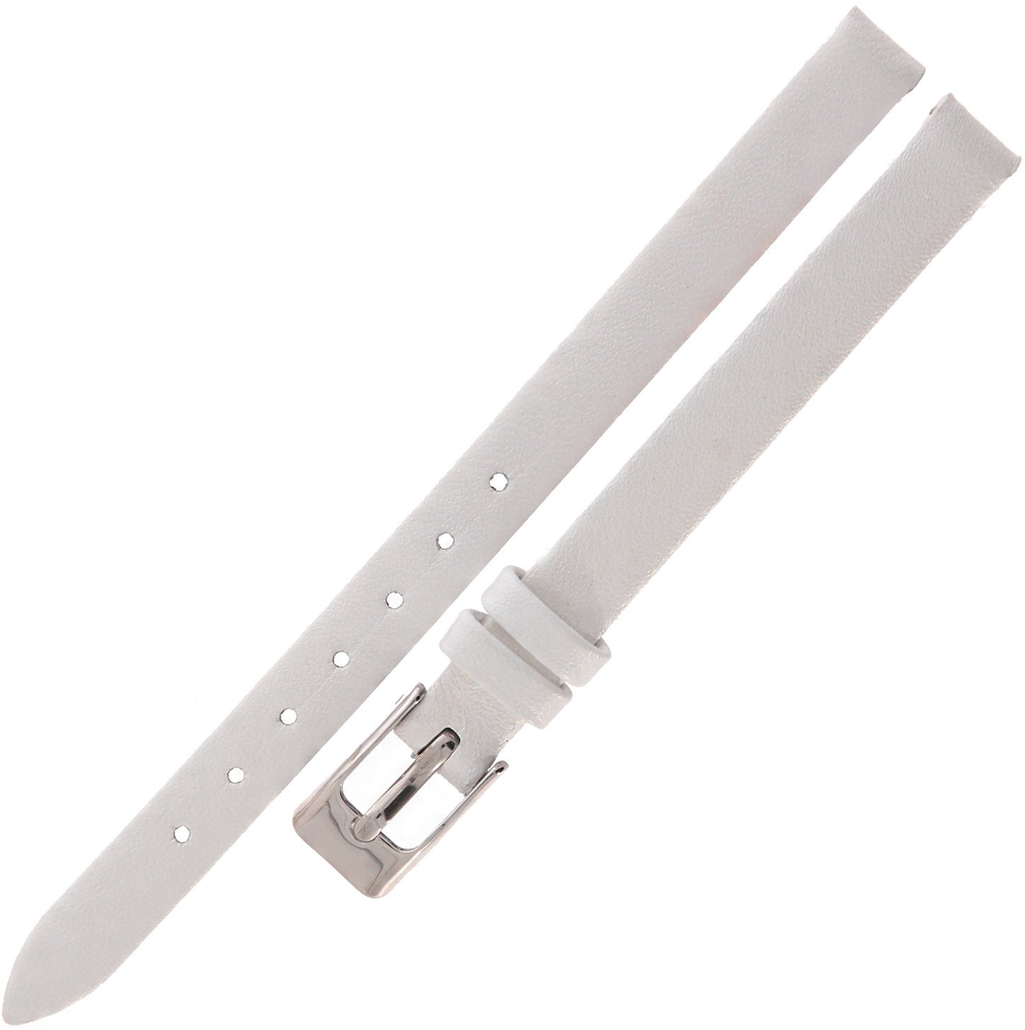 Pasek skórzany TOSCANA W200 do zegarka - biały - 10mm