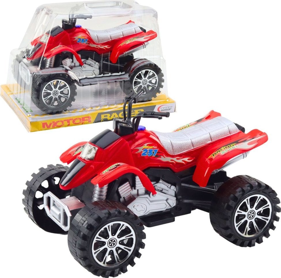LeanToys Quad Terenowy Z Napędem Bieżnikowane Koła Czerwony