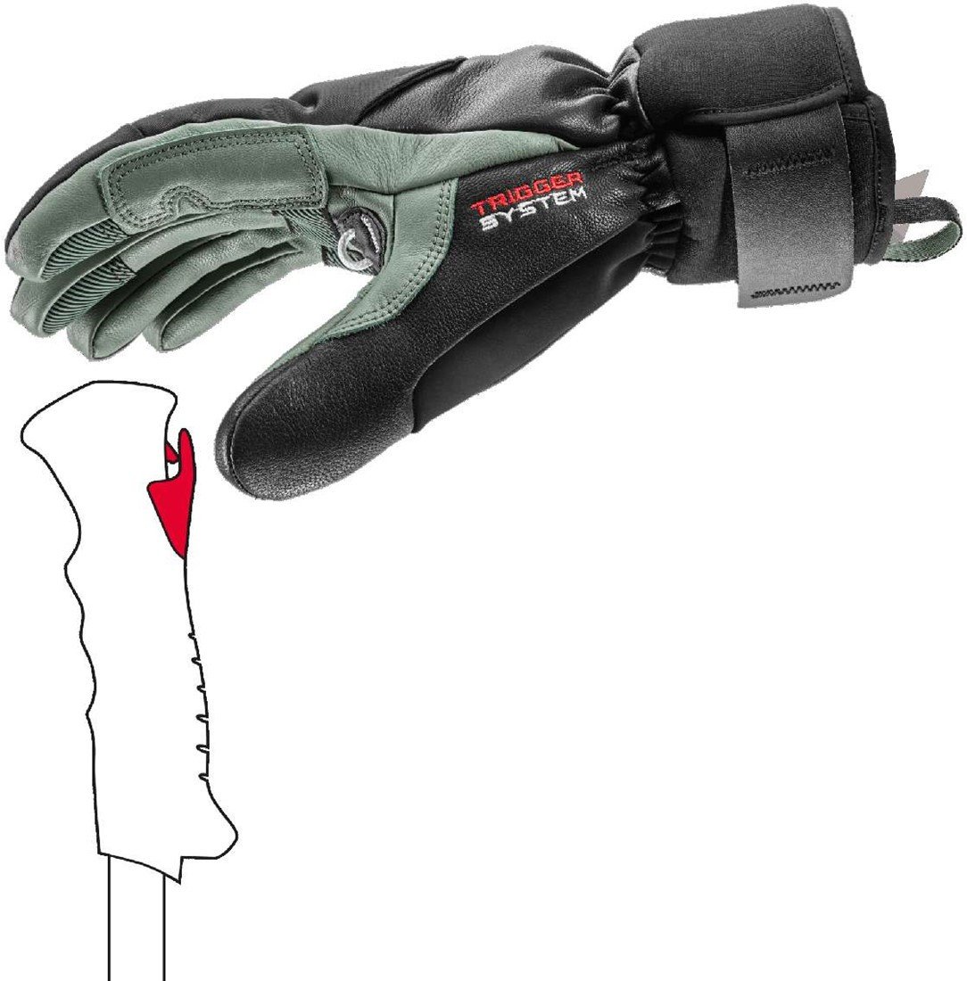 LEKI RĘKAWICE Hevon 3D black-dusty-green 9.0