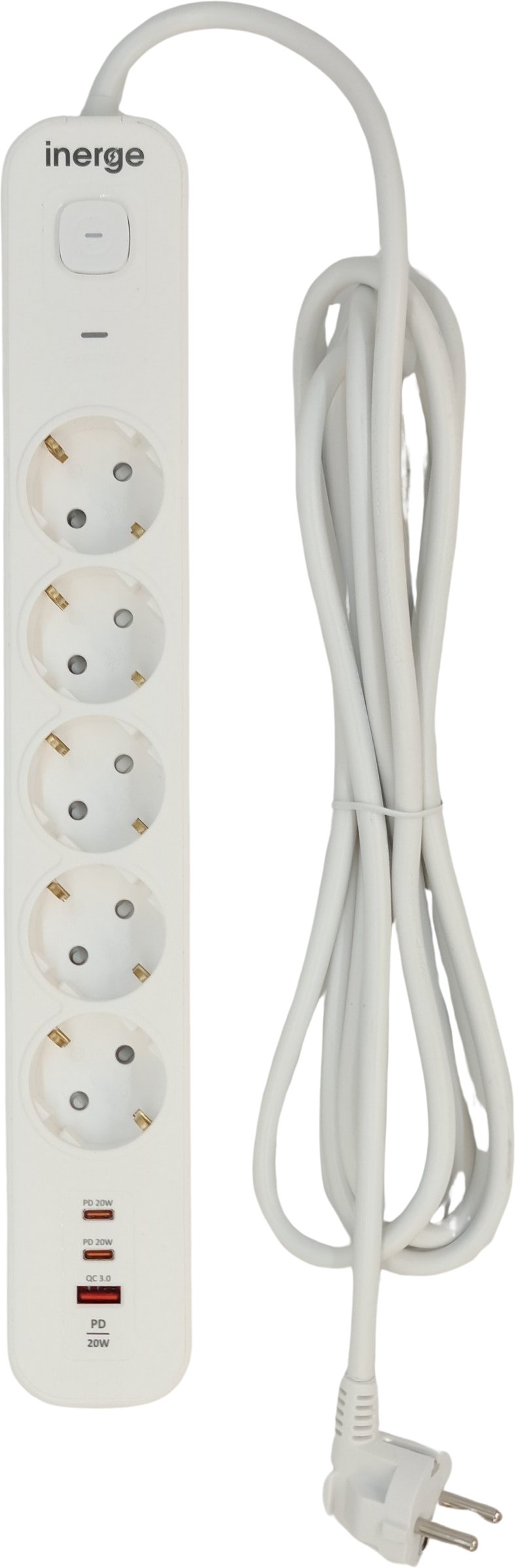 Listwa zasilająca INERGE 5-gniazdowa 3m PSS-0531PD-03-W