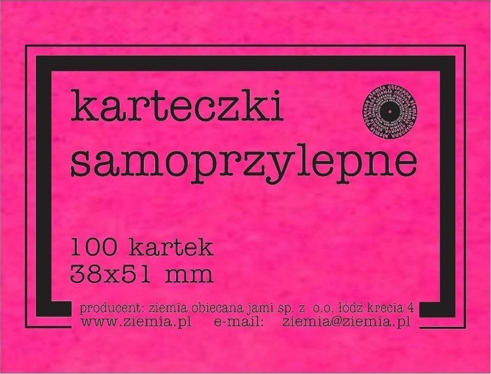 Ziemia Obiecana Karteczki samoprzylepne Fluo 38x51mm 100K róż