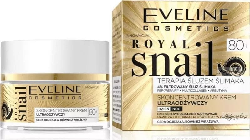 Eveline Royal Snail 80+ Skoncentrowany, ultraodżywczy krem do twarzy - Dzień/Noc - 50 ml