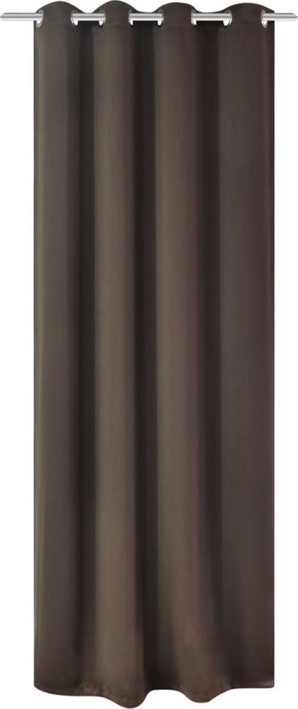 vidaXL Zasłona zaciemniająca z kółkami, 270 x 245 cm, brązowa