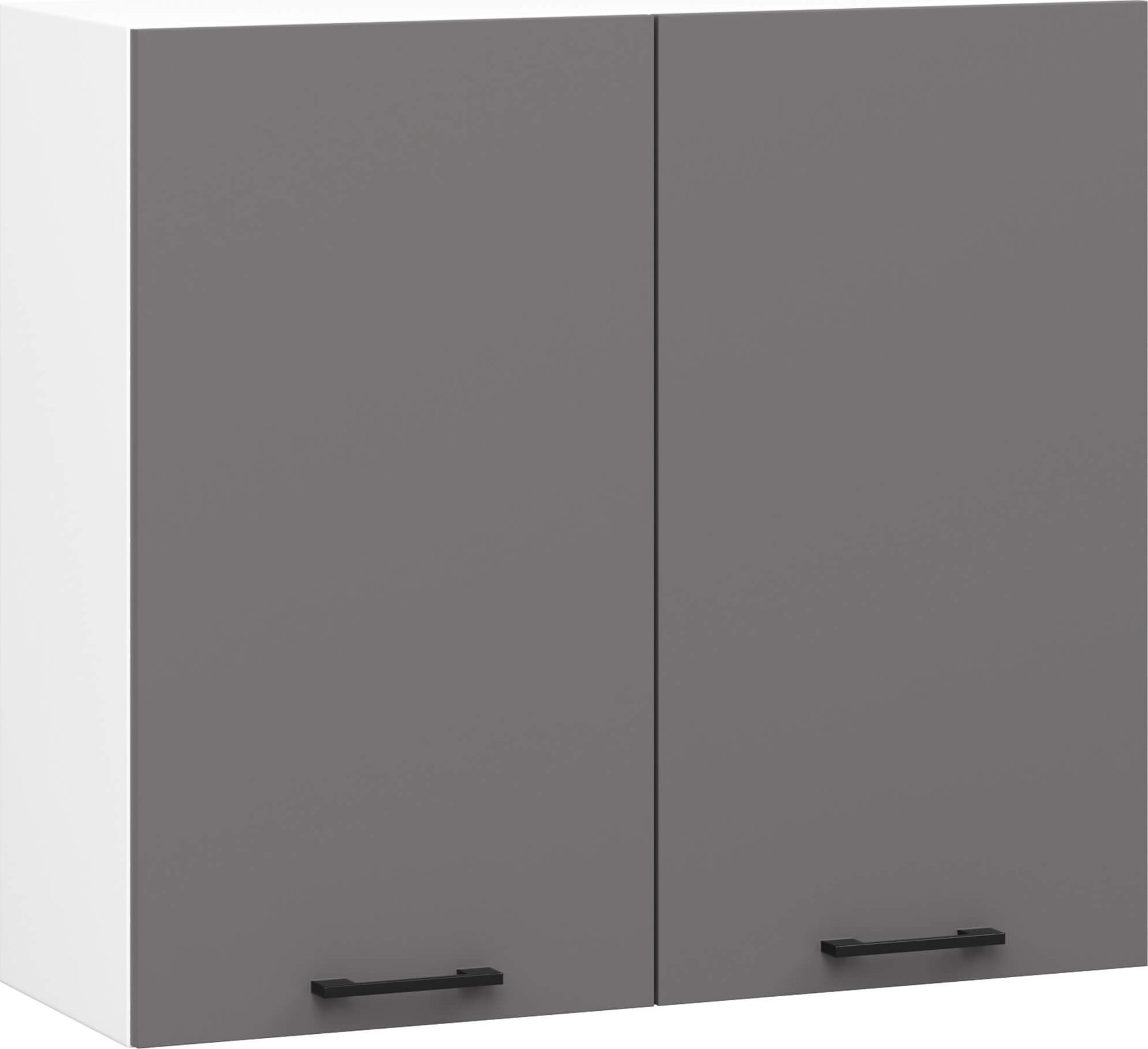 Szafka kuchenna wisząca OLIWIA 80x72 cm 2 drzwi 2 półki - biała-grafit szary