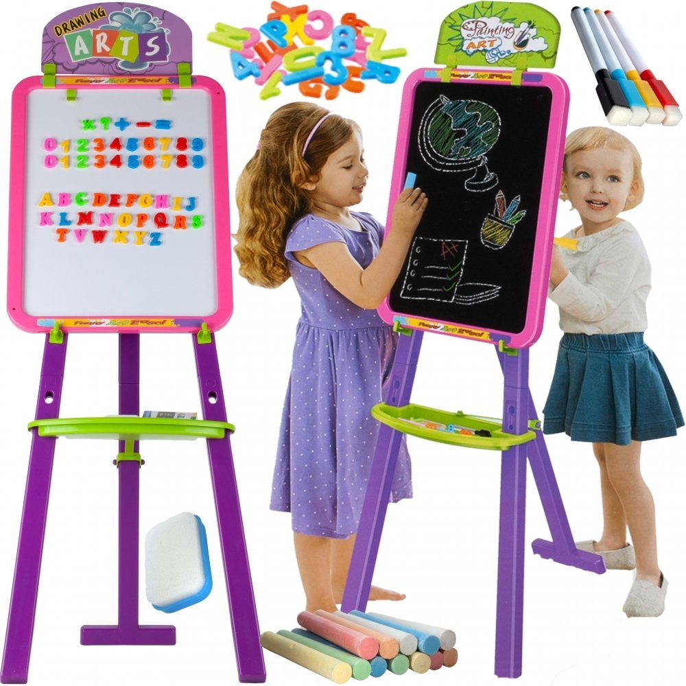 Dwustronna Tablica Do Rysowania 3w1 Suchościeralna Kredowa