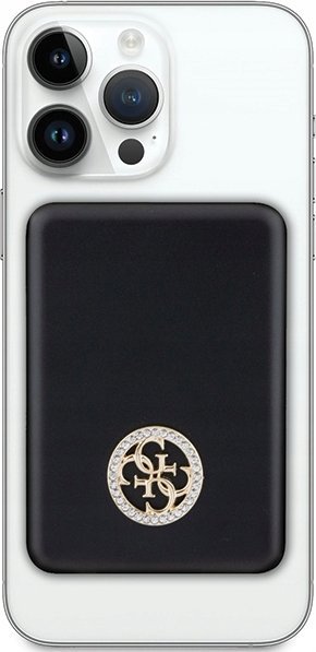 Powerbank Guess Guess Powerbank indukcyjny 5W GUPBM3AL4DMK 3000mAh czarny/black MagSafe 4G Strassed Metal Logo