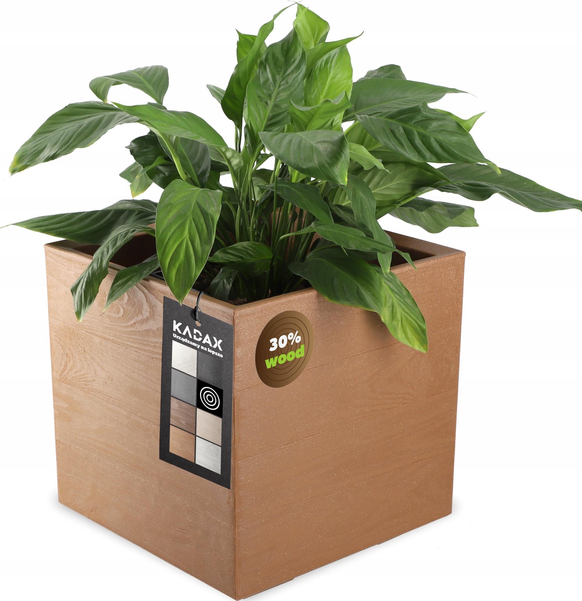 Kadax DONICZKA DONICA NA KÓŁKACH EKO 40x40CM BRĄZOWA