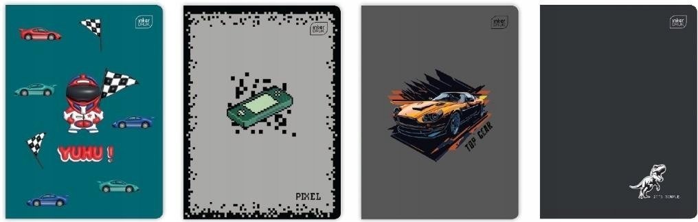 Zeszyt A5/16K kratka 70g UV Boys mix (20szt)