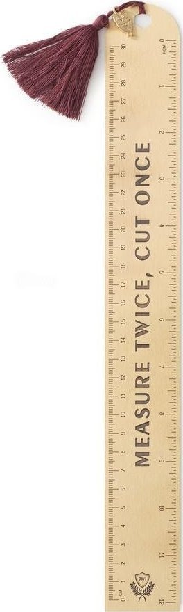 Designworks Ink Linijka Measure Twice Cut Once 30cm miedziana