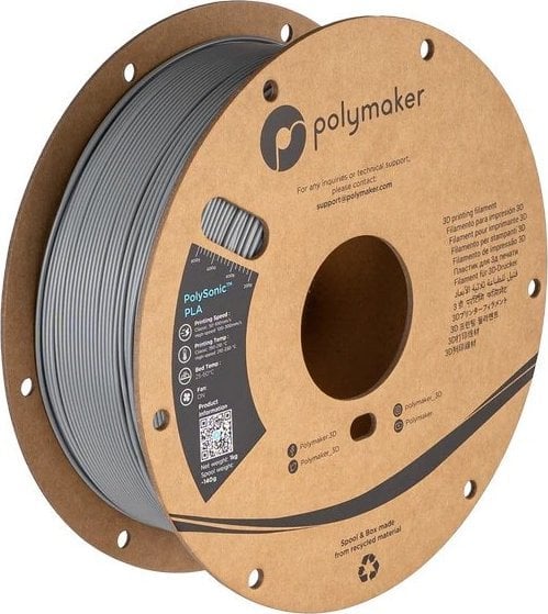 Poly Filament Polymaker PolySonic High Speed PLA 1,75mm 1kg - Grey}
