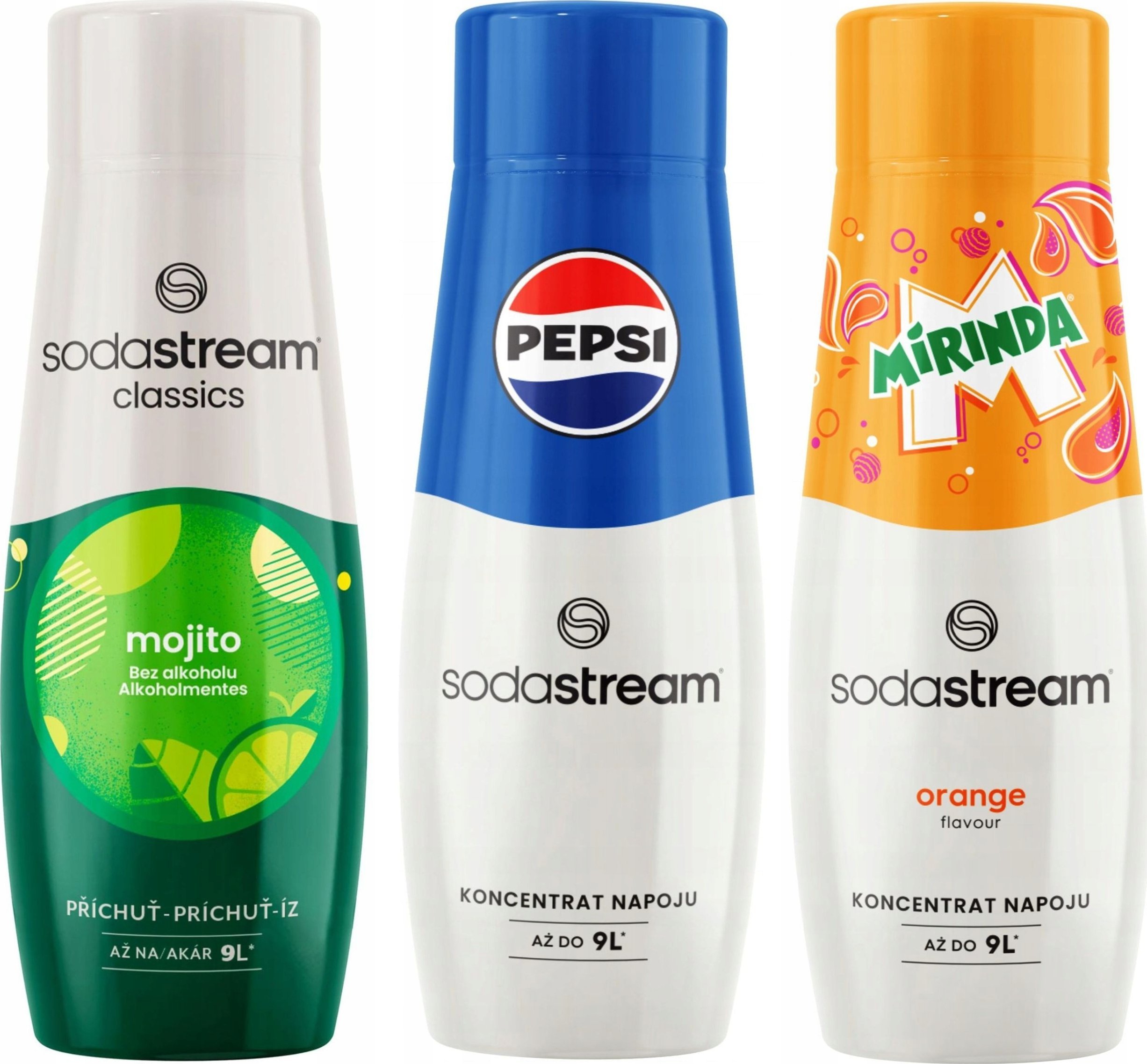 SODASTREAM Pepsi + Mirinda + Mojito syropy do saturatora 3 szt.
