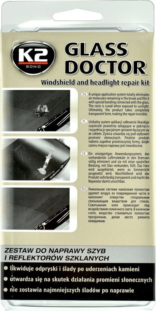 K2 K2 Glass Doctor zestaw do naprawyczy do szyb samochodowych uniwersalny