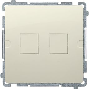 Kontakt-Simon Basic Pokrywa gniazda teleinformatycznego pojedynczego RJ Keystone płaska beżowa (BMPT/12)