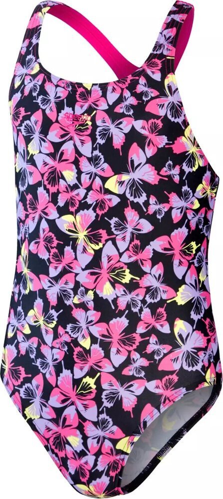 Speedo Dziecięcy strój kąpielowy Speedo ALV MDLT 1PC JF black/rose violet/miami lilac/sunblaze rozmiar 15-16