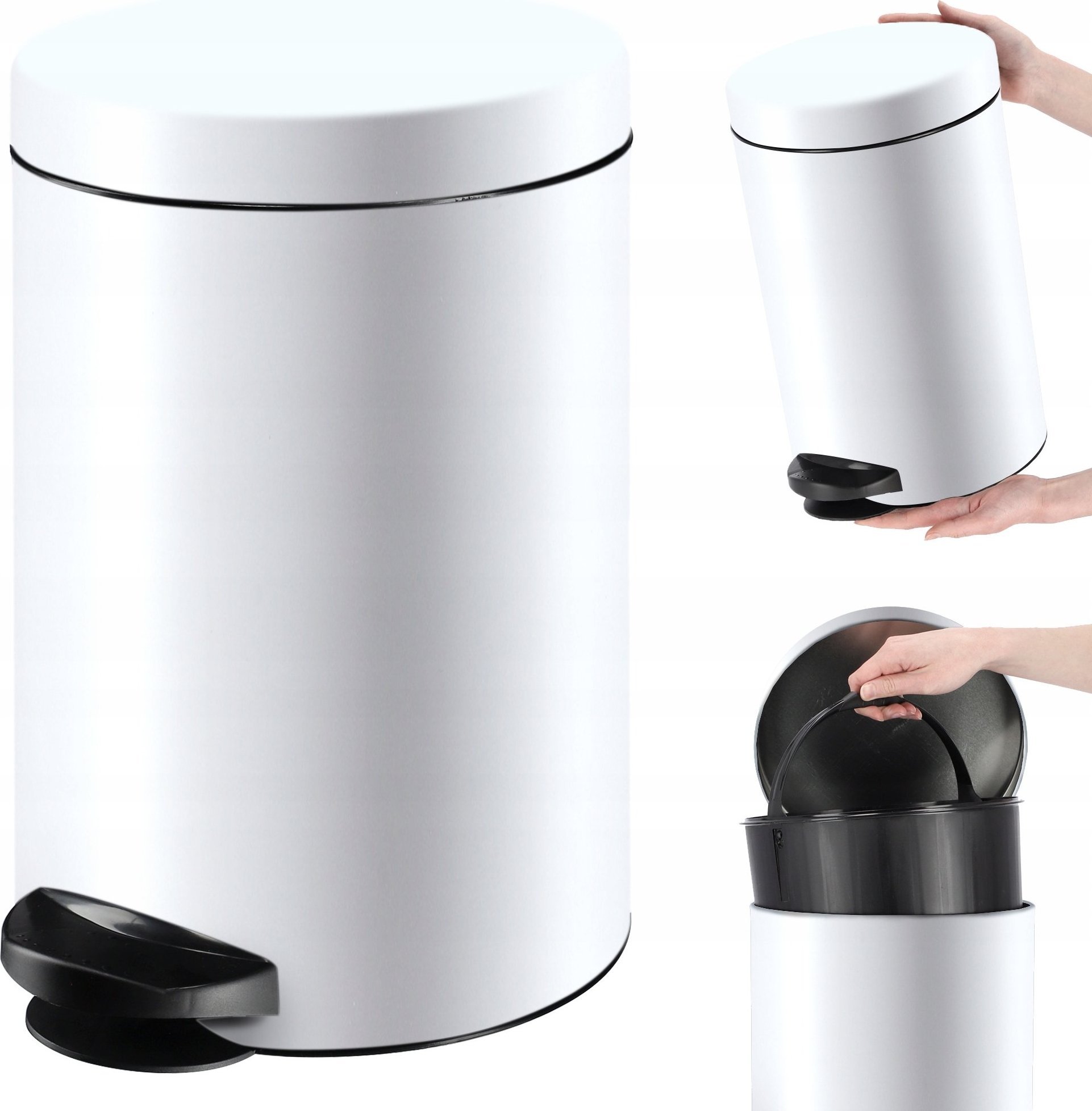 Kosz na śmieci Kadax na pedał biały