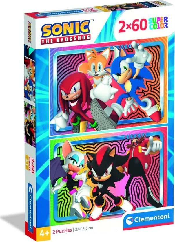 Clementoni Puzzle SuperColor Sonic 2x60 elementów (24821)