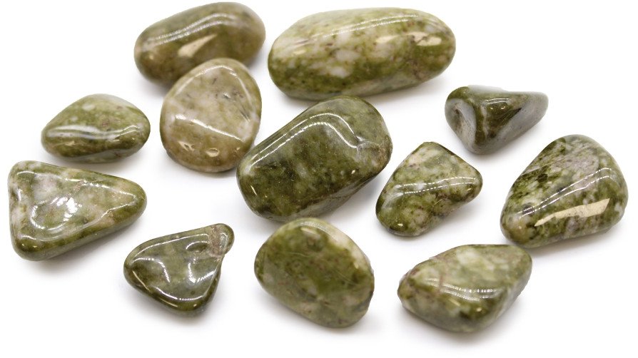 Kamień Afrykański Średni - Epidot Snowflake | 12 sztuk